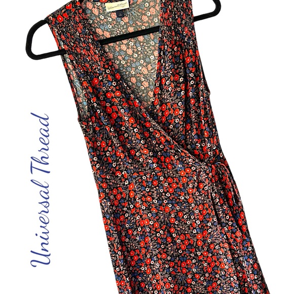 Universal Thread Dresses & Skirts - UNIVERSAL THREAD | NWOT | SLEEVELESS WRAP DRESS FLORAL DITZY PRINT |  SZ: SMALL